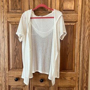 2X  Plus size hooded short sleeve open cardigan/jacket